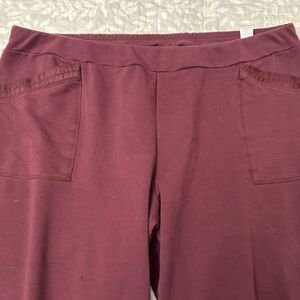 LOGO by Lori Goldstein Burgundy Track Pants